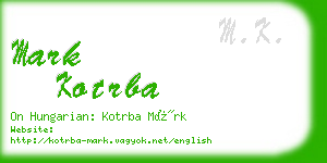 mark kotrba business card